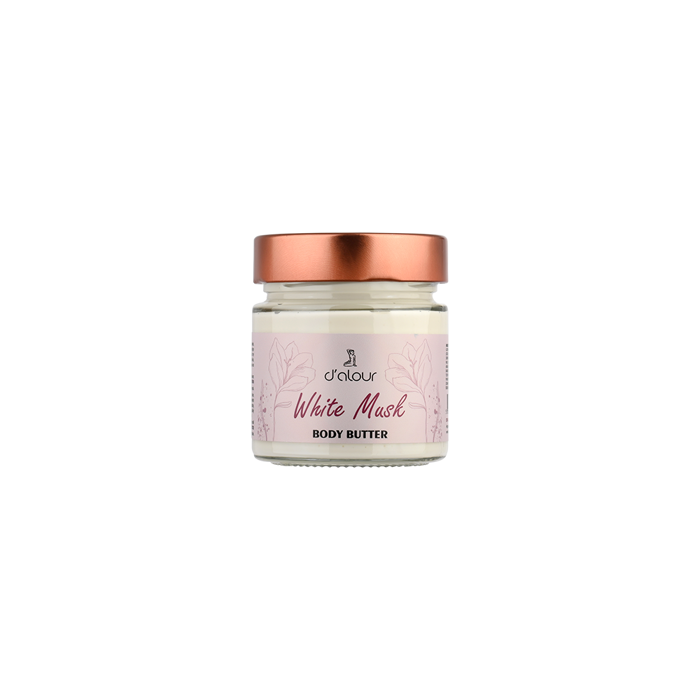 d’alour Body Butter White Musk Enudatiko Bouturo Somatos me mi Lipari Kremodi ufi ga Apali Epidermida kai Aroma pou Diarkei 200ml